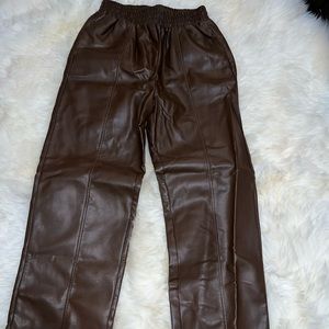CHOCOLATE BROWN LEATHER PANTS